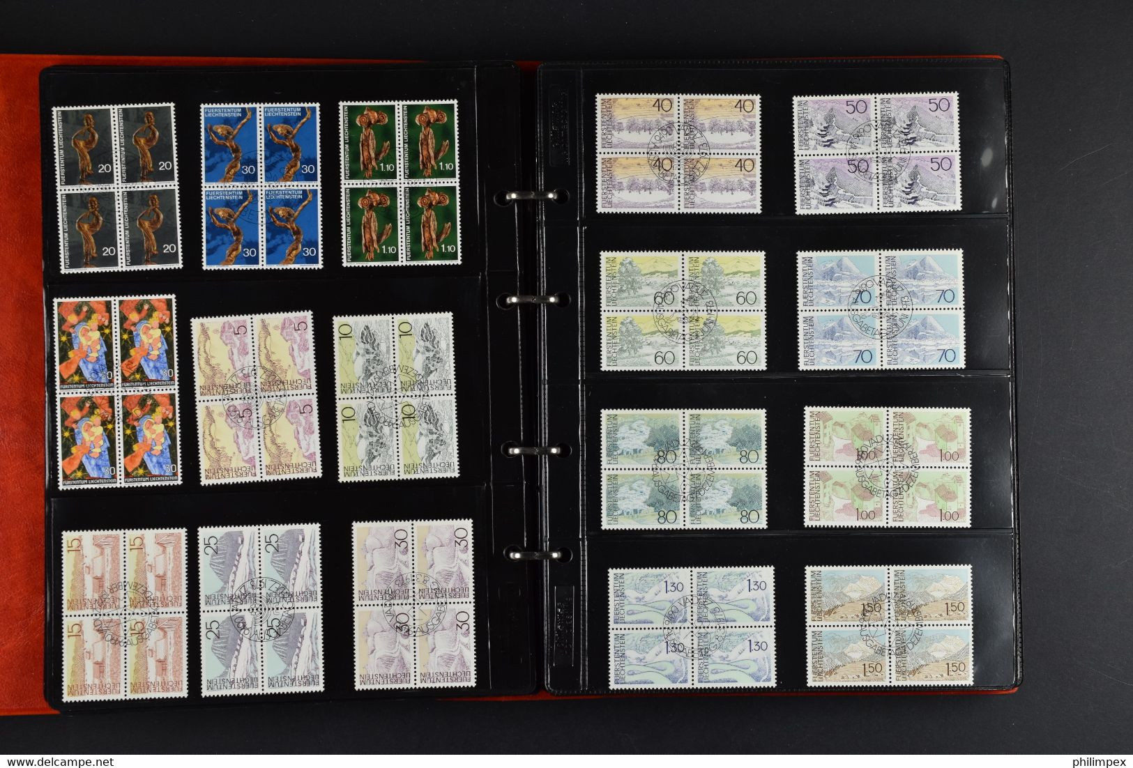 LIECHTENSTEIN, COLLECTION OF USED BLOCKS OF 4, 1966-1997