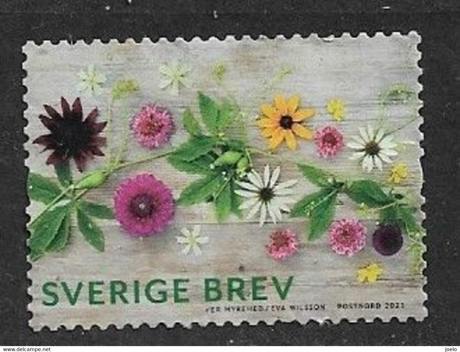 SWEDEN 2021 FLOWERS SA OFF PAPER - Used Stamps