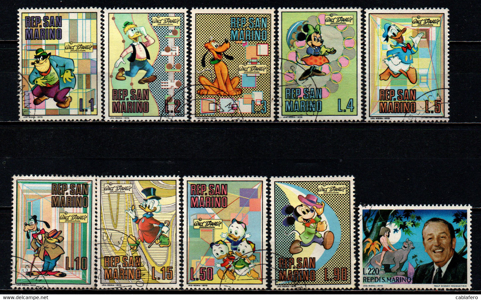 SAN MARINO - 1970 - PERSONAGGI DI WALT DISNEY - USATI - Used Stamps