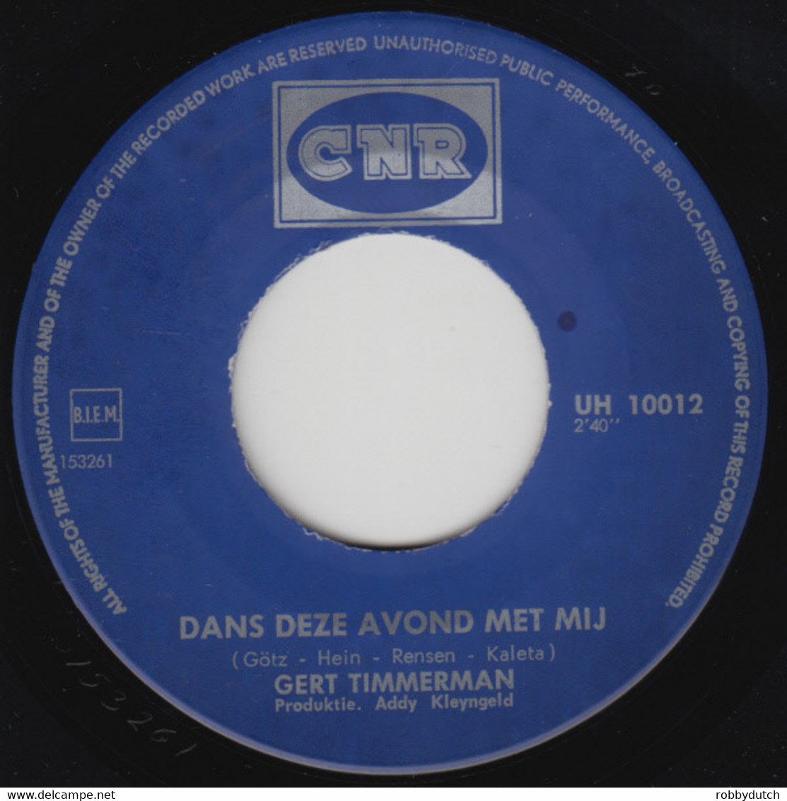 * 7" *  Gert Timmerman - Dans Deze Avond Met Mij / Witte Rozen - Other - Dutch Music