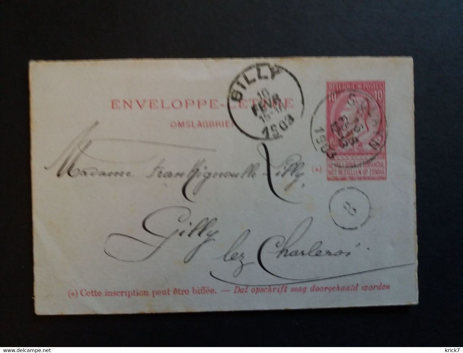 Belgique  Oblitération Sclayn Sur Enveloppe-lettre N°2 Rare - Enveloppes-lettres