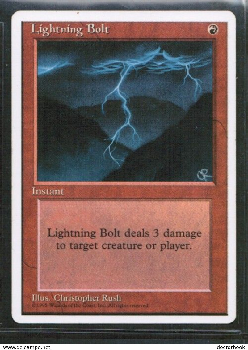 MAGIC The GATHERING  "Lightning Bolt"---4th EDITION (MTG--154-3) - Altri & Non Classificati