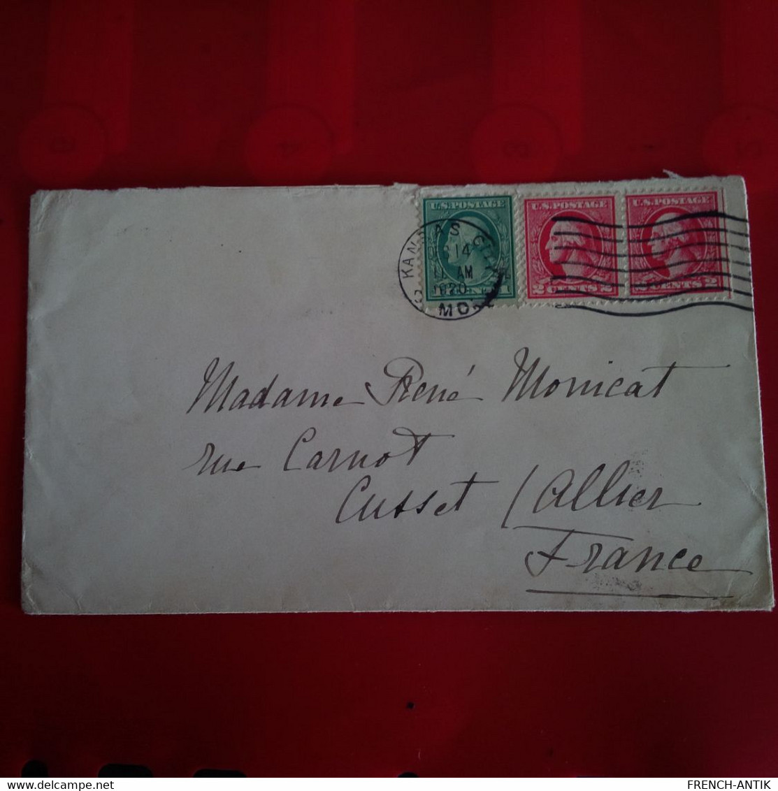 LETTRE KANSAS POUR CUSSET ALLIER - Storia Postale