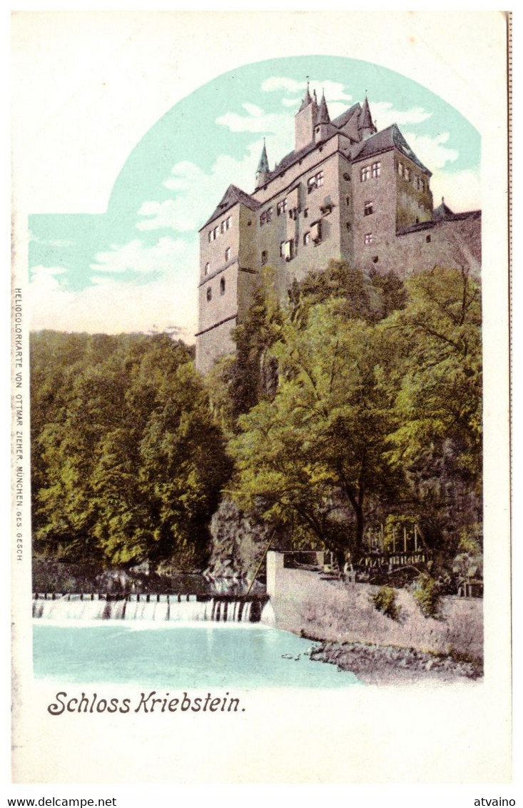 Germany Deutsche SCHLOSS KRIEBSTEIN VINTAGE PHOTO POSTCARD - 1900s - Waldheim