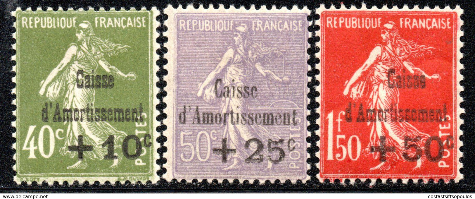 806.FRANCE.1931 SINKING FUND,Y.T.275,276 MH,277 MNH,LIGHT WRINKLES NOT AFFECTING PAPER,SCB39-B41 - 1927-31 Sinking Fund