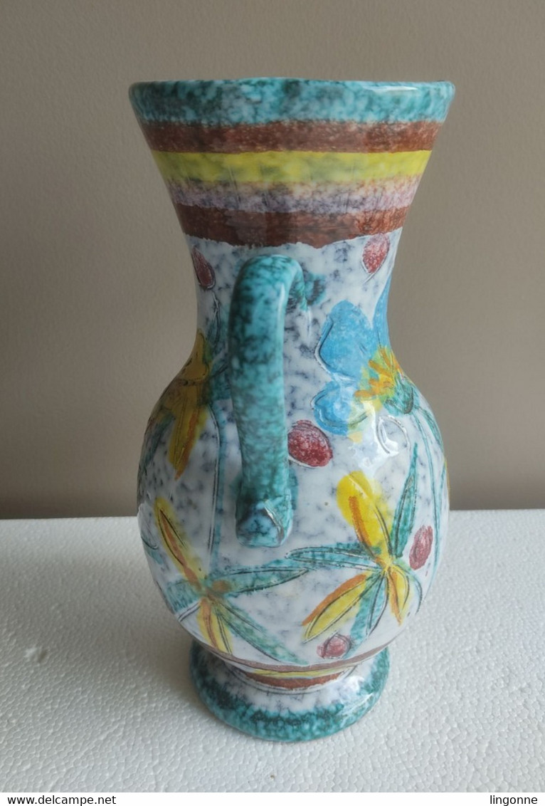 ANCIEN VASE EN CÉRAMIQUE ITALY Motif Floral Hauteur 25 Cm Env Poids : 1141 Grammes - Sin Clasificación