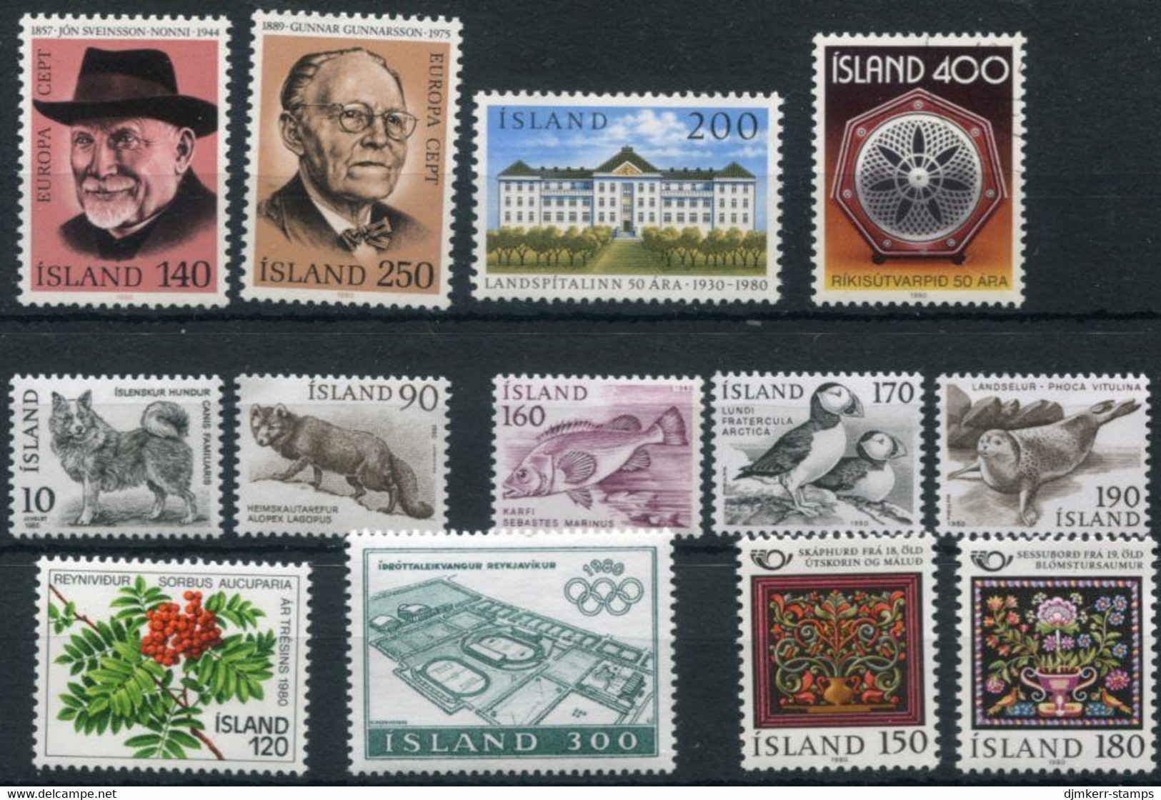ICELAND 1980 Complete Issues MNH / **.  Michel 550-562 - Neufs