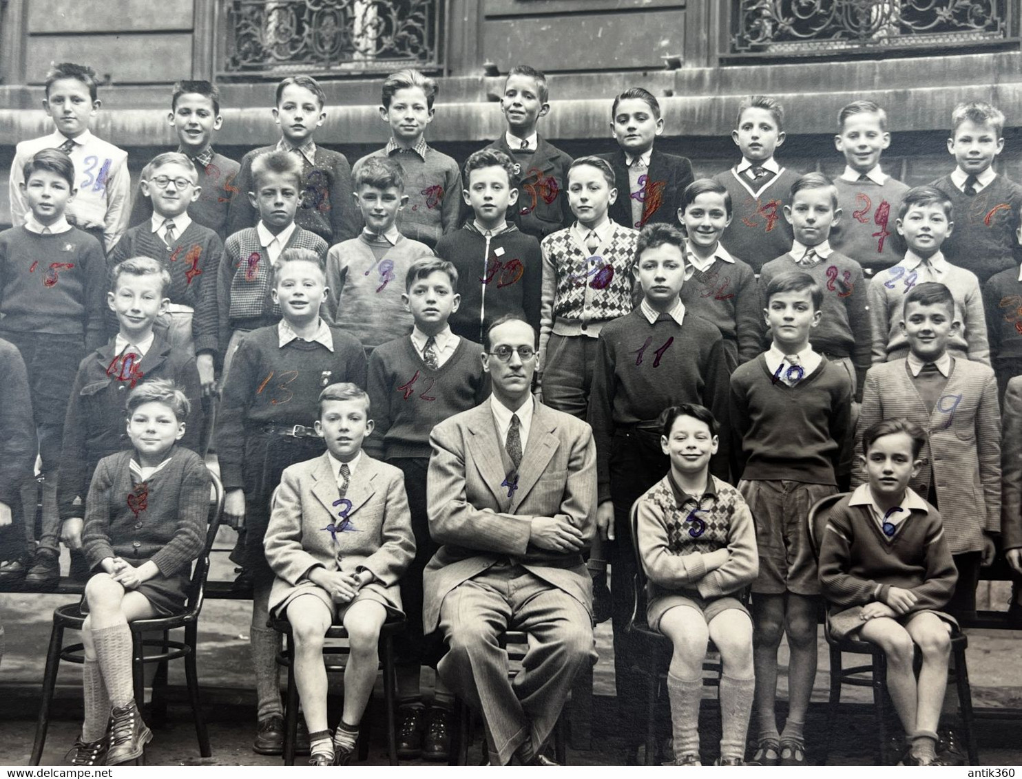 Photo De Classe David Et Vallois LEVALLOIS-PARIS 1953 Groupe De Collégiens Identifiés Au Dos - Other & Unclassified