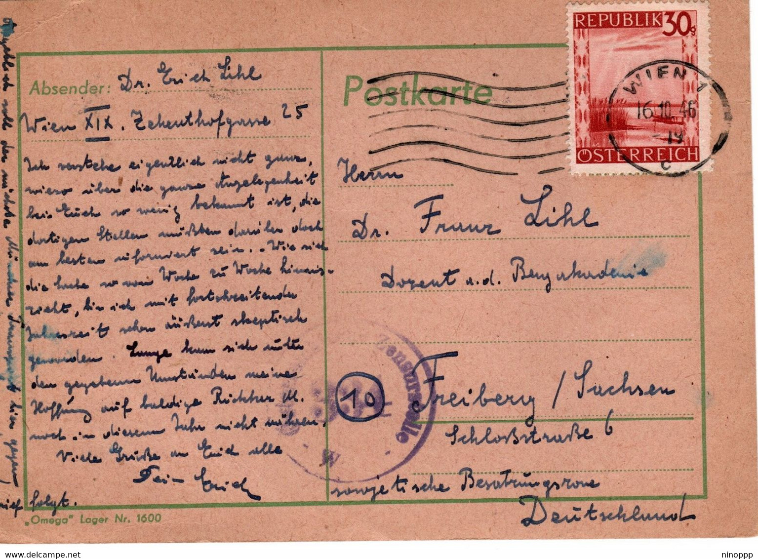 Austria 1946 Mail From Wien To Freiburg - FDC