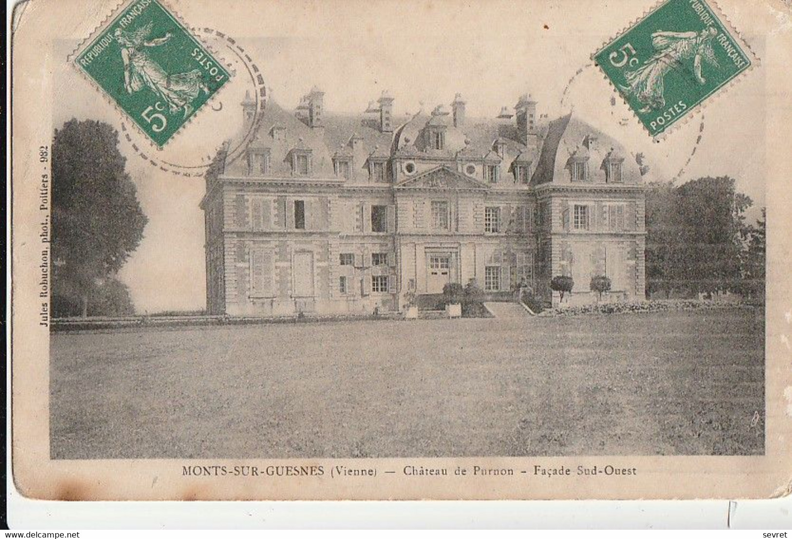 MONTS-sur-GUESNES. - Château De Purnon - Façade Sud-Ouest - Monts Sur Guesnes