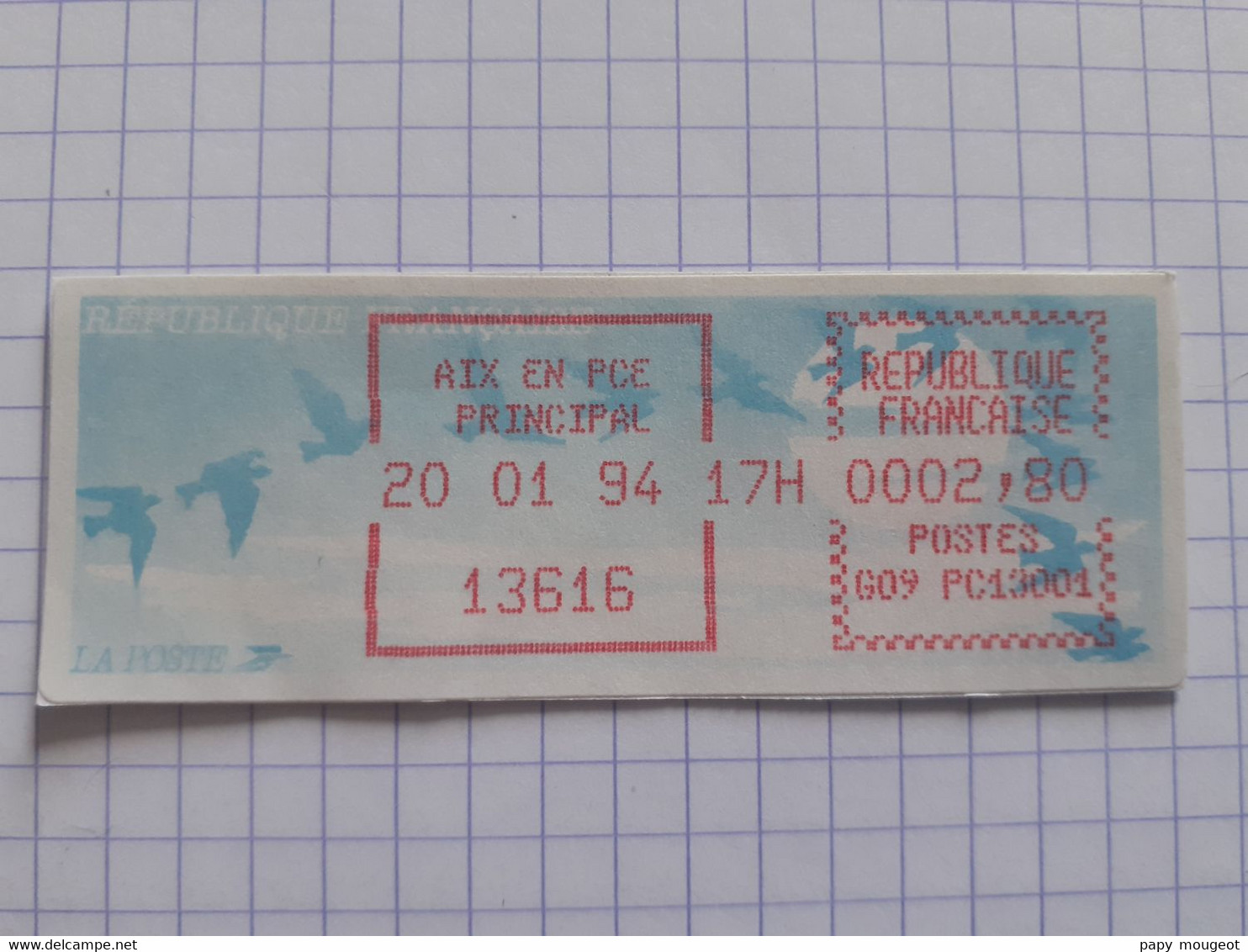 Aix En PCE Principal 13616 - 20-01-94 - G09 PC13001 Tarif 2.80 - - 1990 Type « Oiseaux De Jubert »