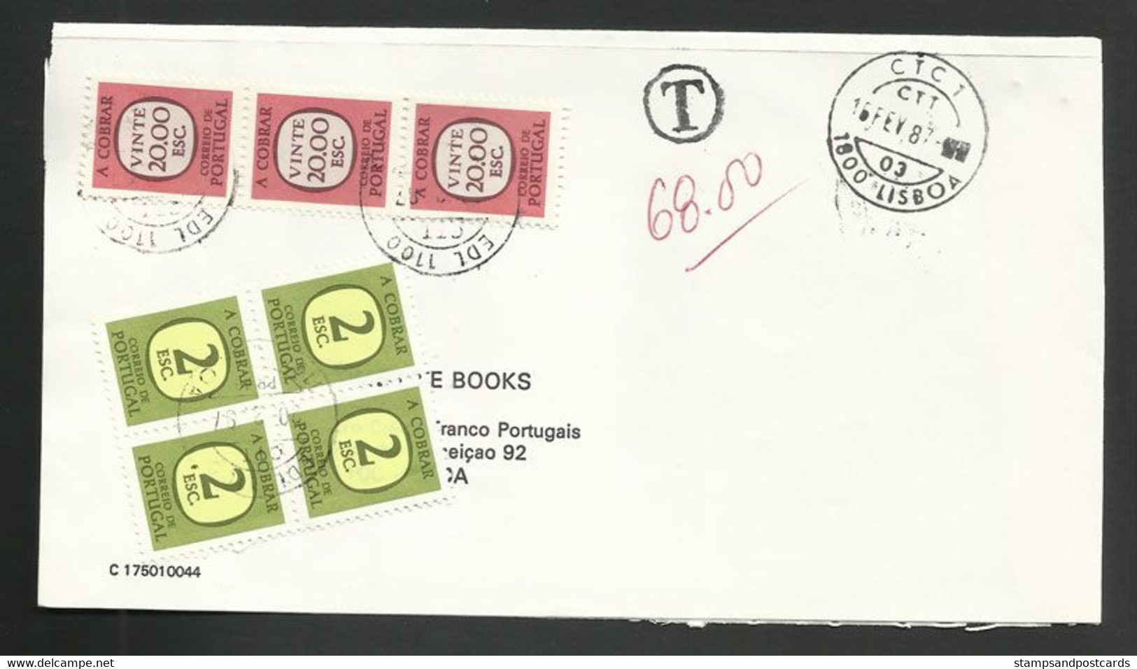 Portugal Lettre 1987 Timbre-taxe Port Dû Postage Due Cover - Covers & Documents