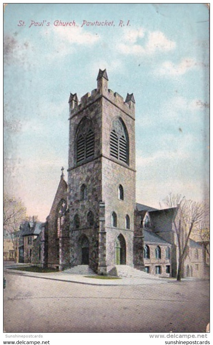 Rhode Island Pawtucket St Paul's Church 1909 - Pawtucket