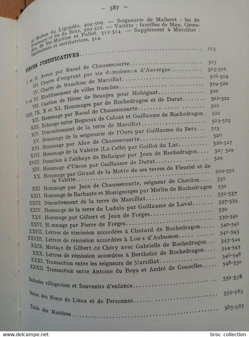 Marcillat et ses environs, abbé Michel Peynot (1927), Laffitte reprints, 1980