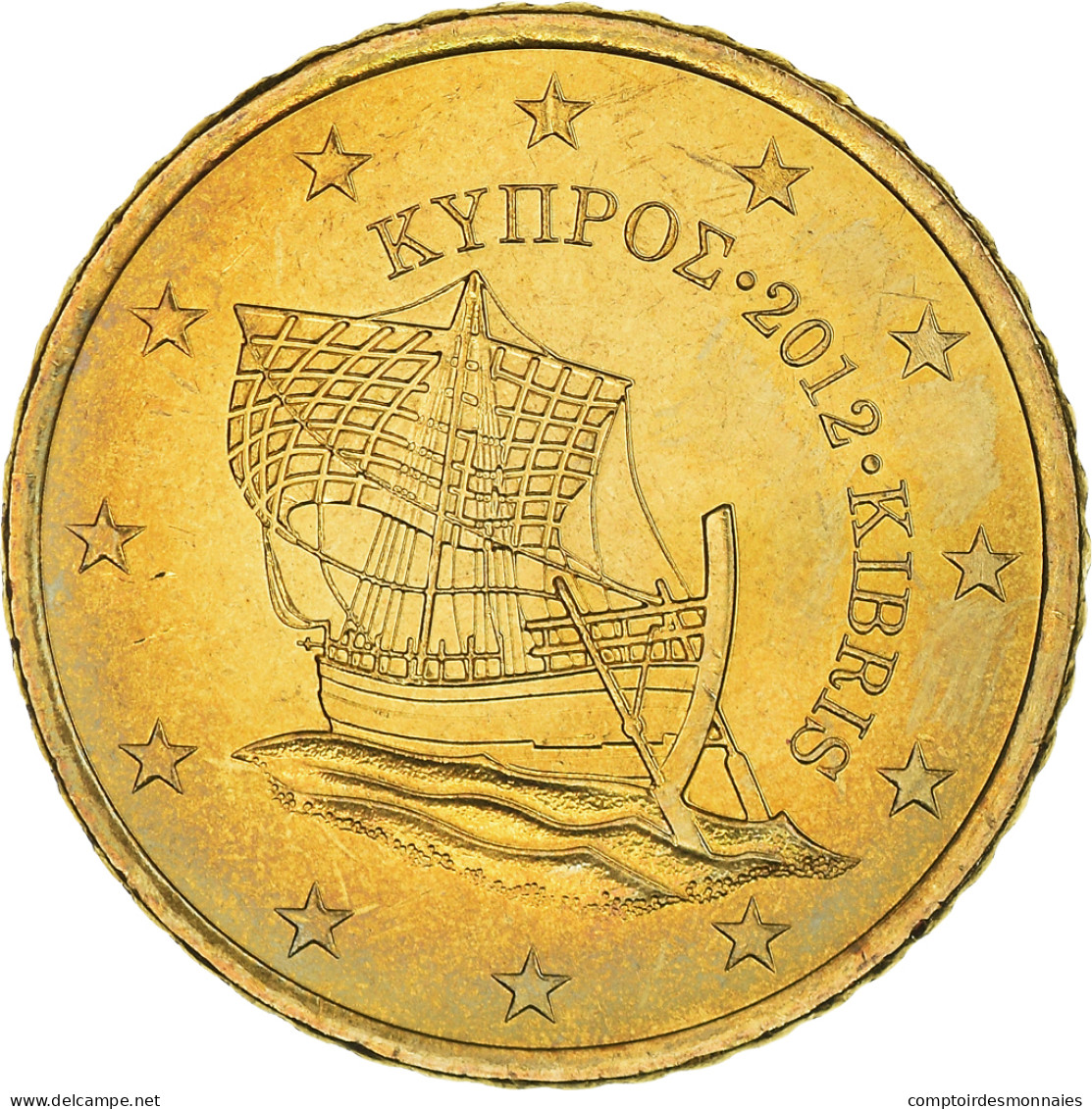 Chypre, 50 Euro Cent, 2012, SPL+, Laiton, KM:83 - Cyprus