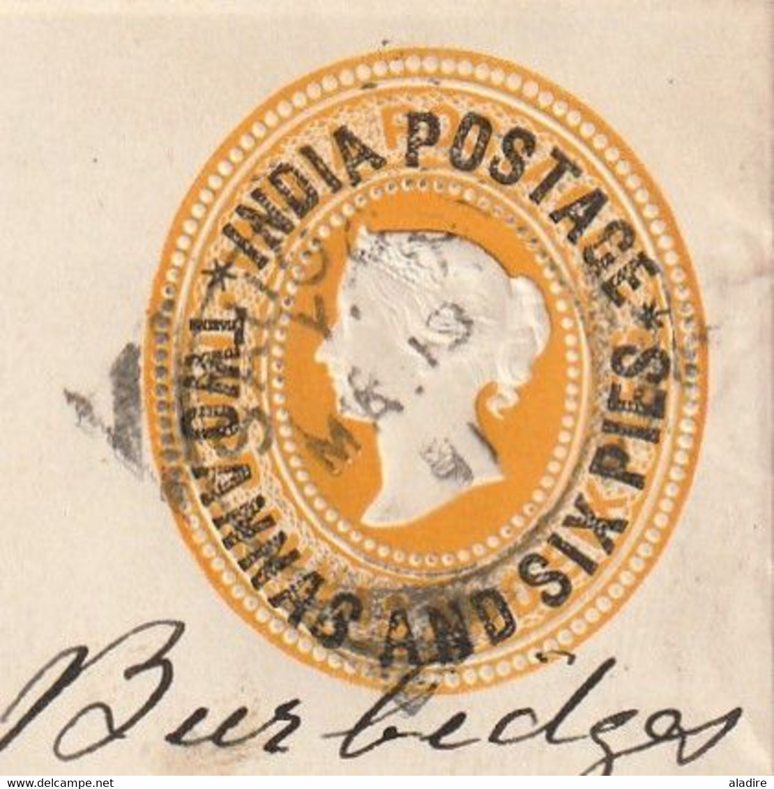 1891 - QV - Entier Postal Enveloppe 2 Annas 6 Pence De Bombay Mumbai, Inde, GB Vers London, GB - 1882-1901 Empire