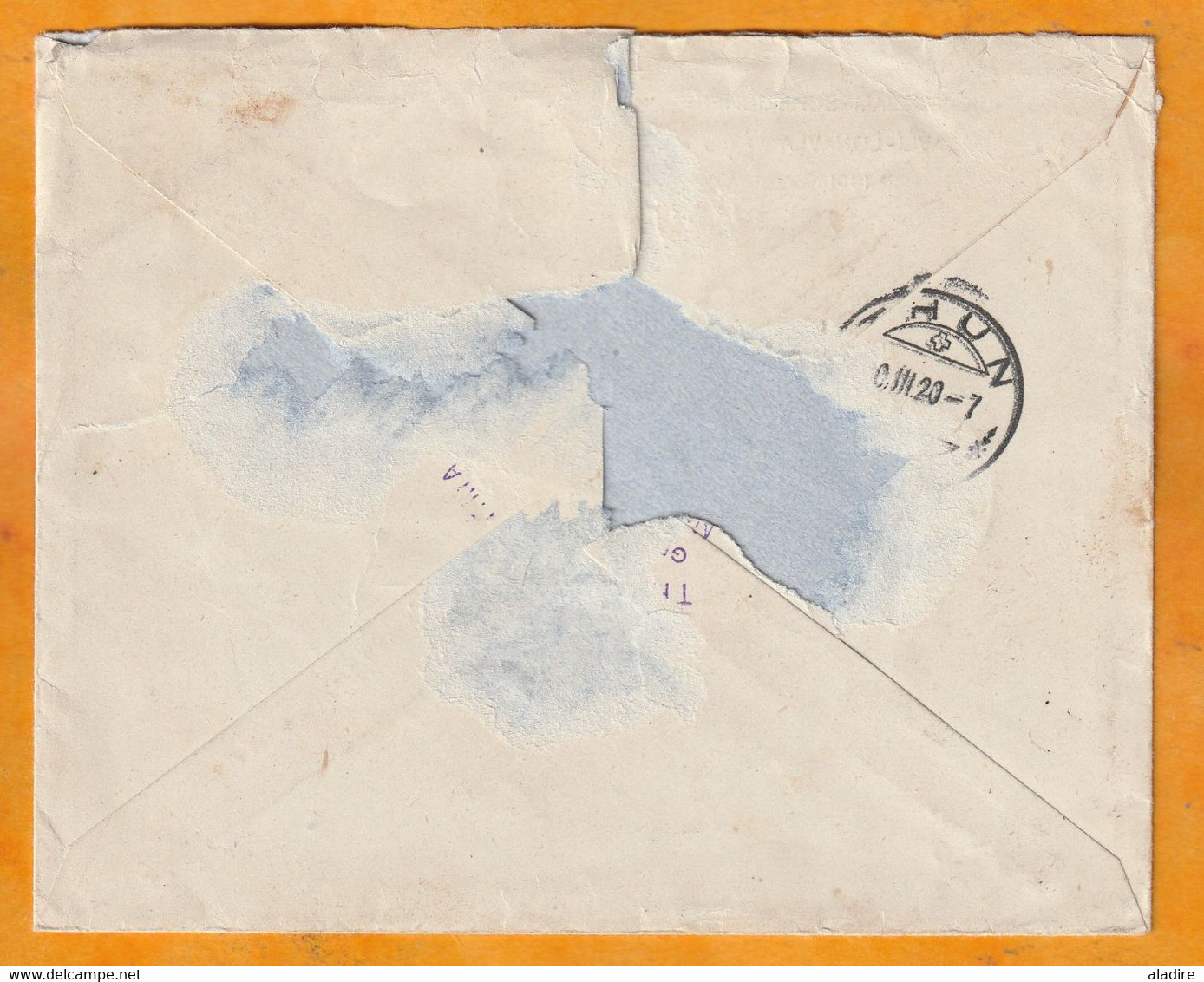 1920 - Enveloppe Recommandée De Malavli Poona, Inde, GB Vers Thune Thun, Suisse - 4 1/2 Annas - 1911-35 Roi Georges V