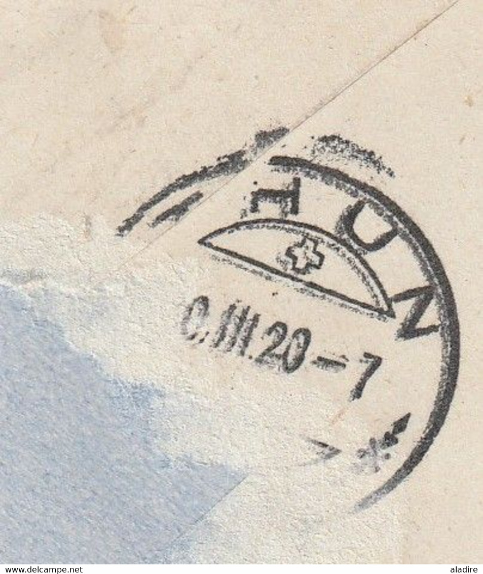 1920 - Enveloppe Recommandée De Malavli Poona, Inde, GB Vers Thune Thun, Suisse - 4 1/2 Annas - 1911-35  George V