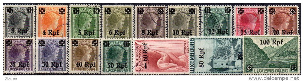 Deutschland 1940 Besetzung DR In Luxembourg 17/2 O 26€ Aufdruck Rpf. Auf Herzogin Overprints Set Of III./3.Reich Germany - 1940-1944 German Occupation