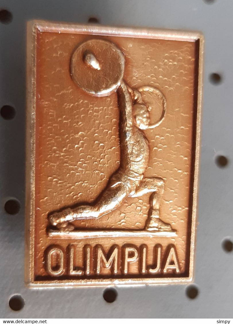 Weightlifting Club Olimpija Ljubljana Slovenia Vintage Pin Badge - Weightlifting