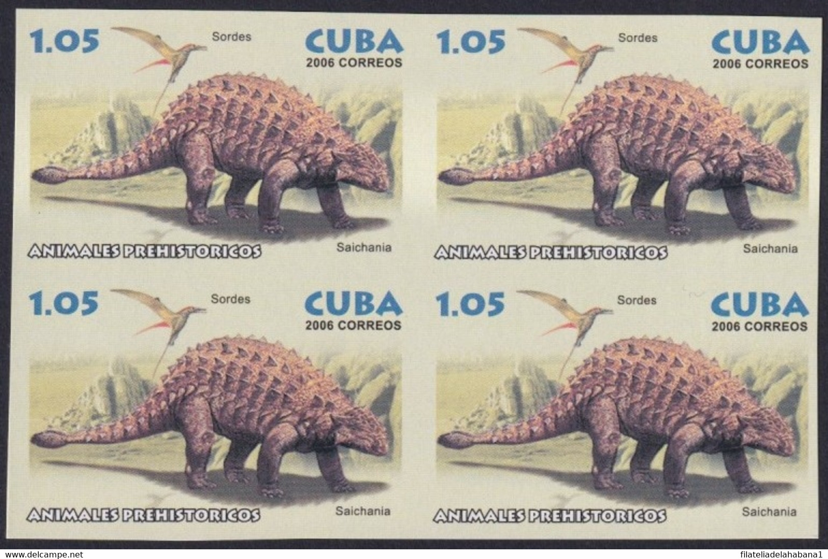 2006.731 CUBA 2006 1.05$ MNH IMPERFORATED PROOF DINOSAUR DINOSAURIOS PALEONTOLOGY. - Imperforates, Proofs & Errors