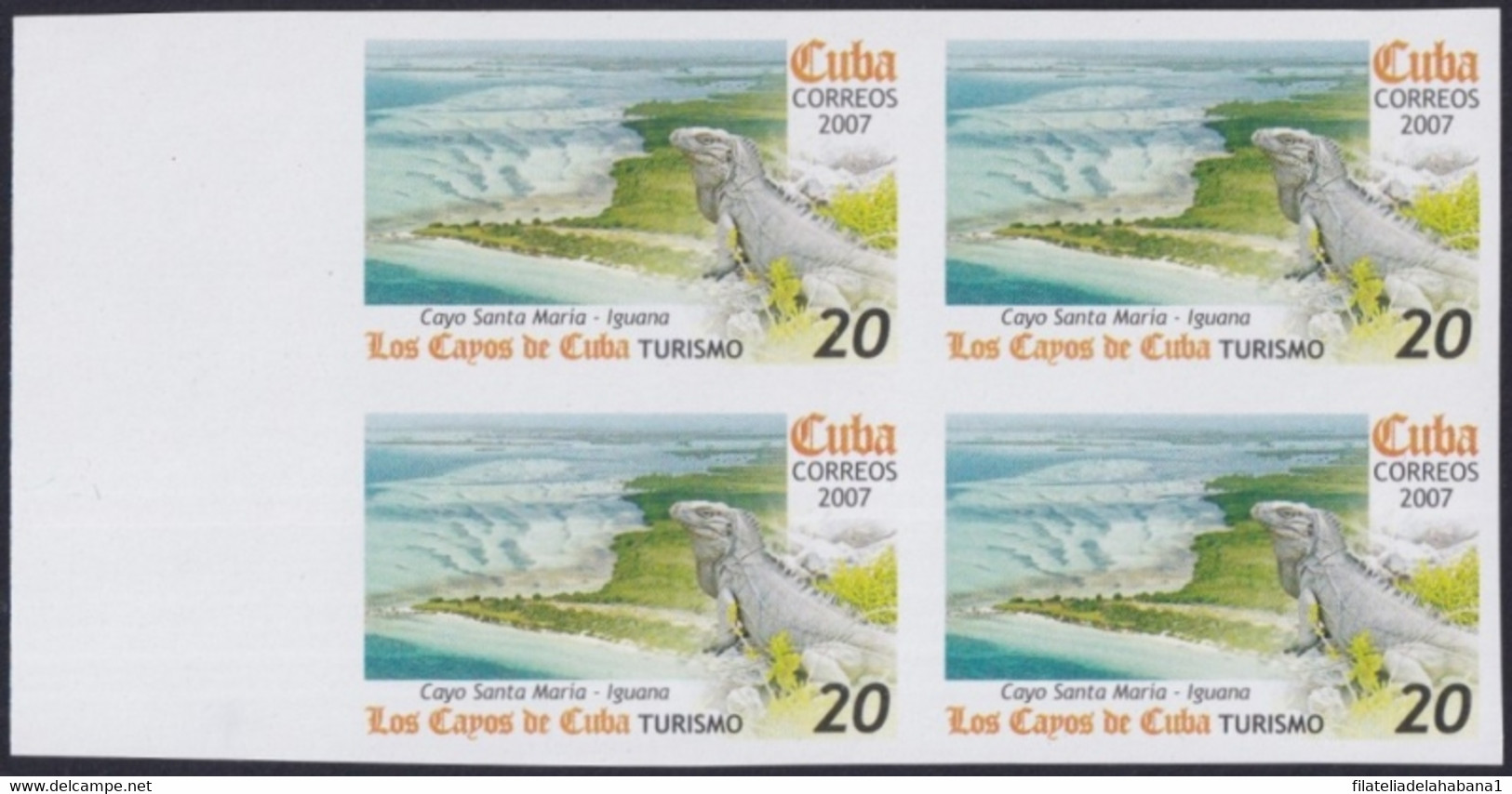 2007.704 CUBA 2007 20c MNH IMPERFORATED PROOF VIRGEN KEY FAUNA LIZARD IGUANAS. 29,99 - Non Dentelés, épreuves & Variétés