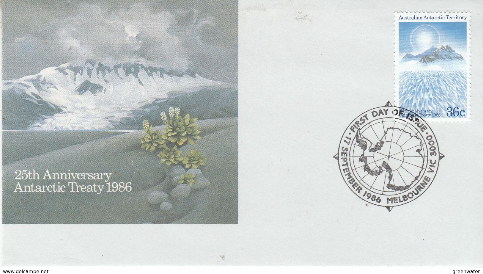 AAT 1986 Antarctic Treaty 1v FDC Ca Melbourne 17 Sep 1986 (57697) - FDC