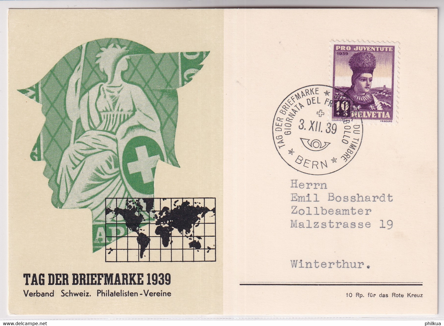 Schweiz - 1939 Tag Der Briefmarke / Journée Nationale Du Timbre - BERN - D - Giornata Del Francobollo