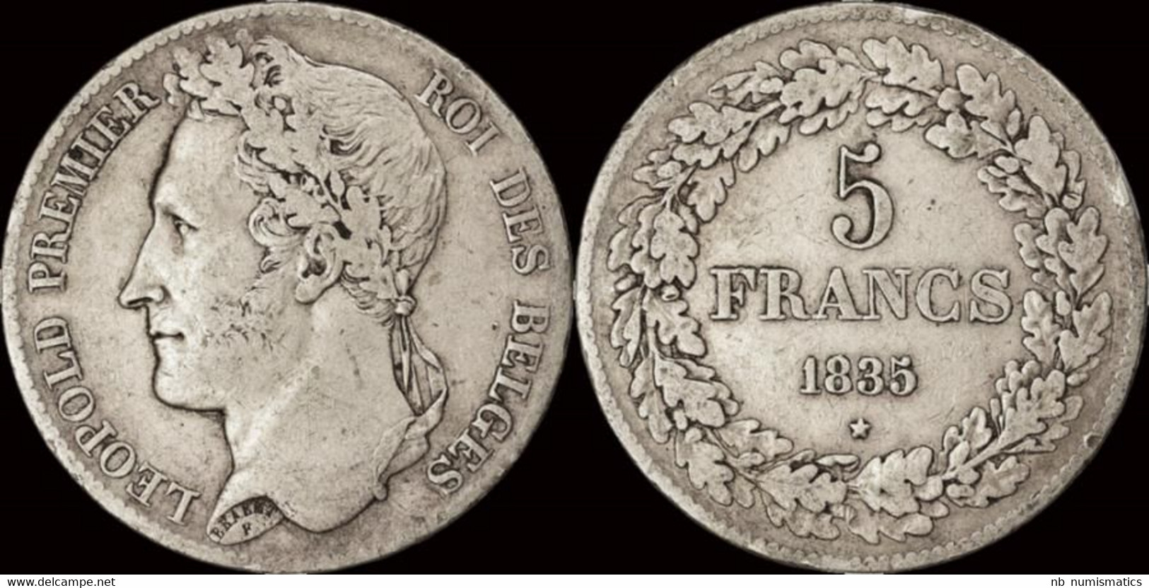 Belgium Leopold I 5 Frank 1835 Pos A - 5 Frank