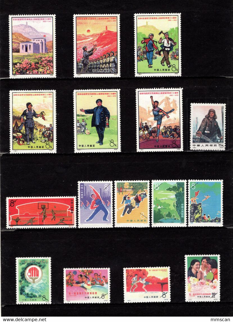 China N1--N95 Stamps, VF, No Hinged, White Backsides.  Reprints/replica - Proeven & Herdrukken