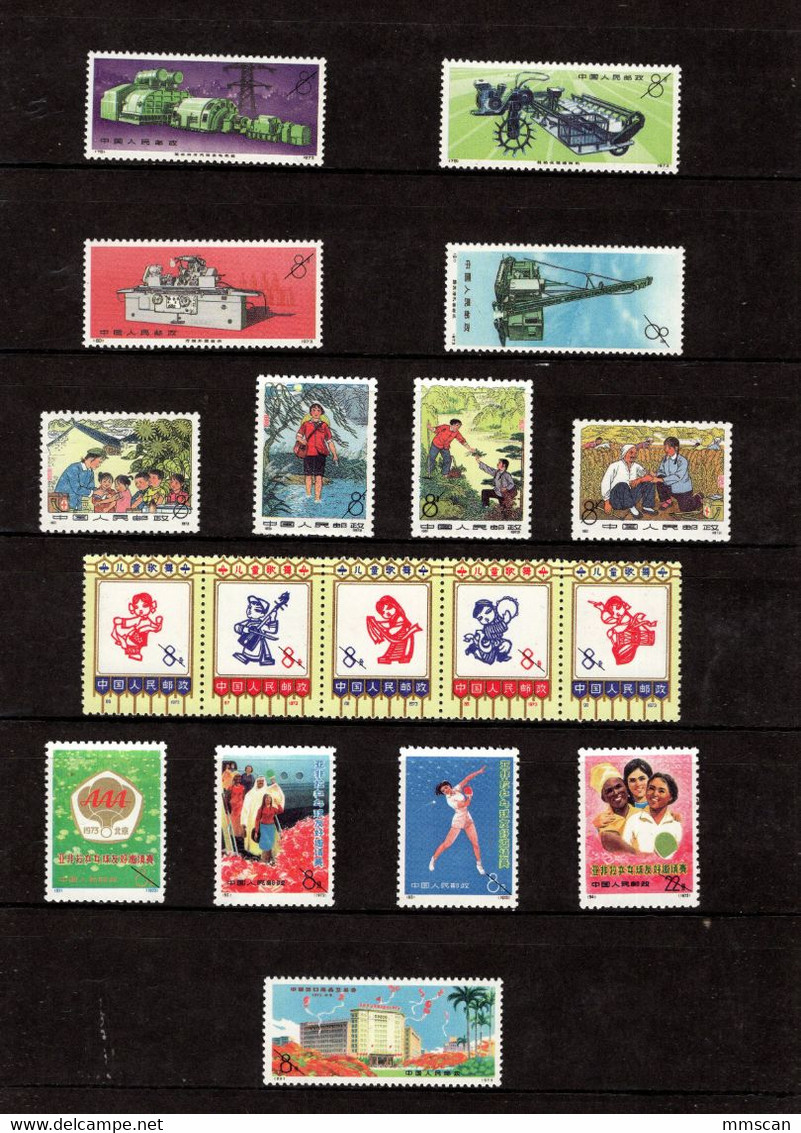 China N1--N95 Stamps, VF, No Hinged, White Backsides.  Reprints/replica - Proeven & Herdrukken