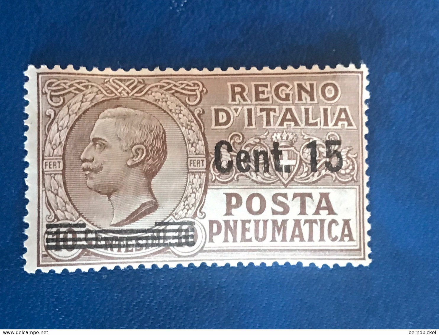 Italien 15 Centesimi Überdruck 10 Centesimi 1924 Postfrisch Posta Pneumatica Michel 173 - Rohrpost