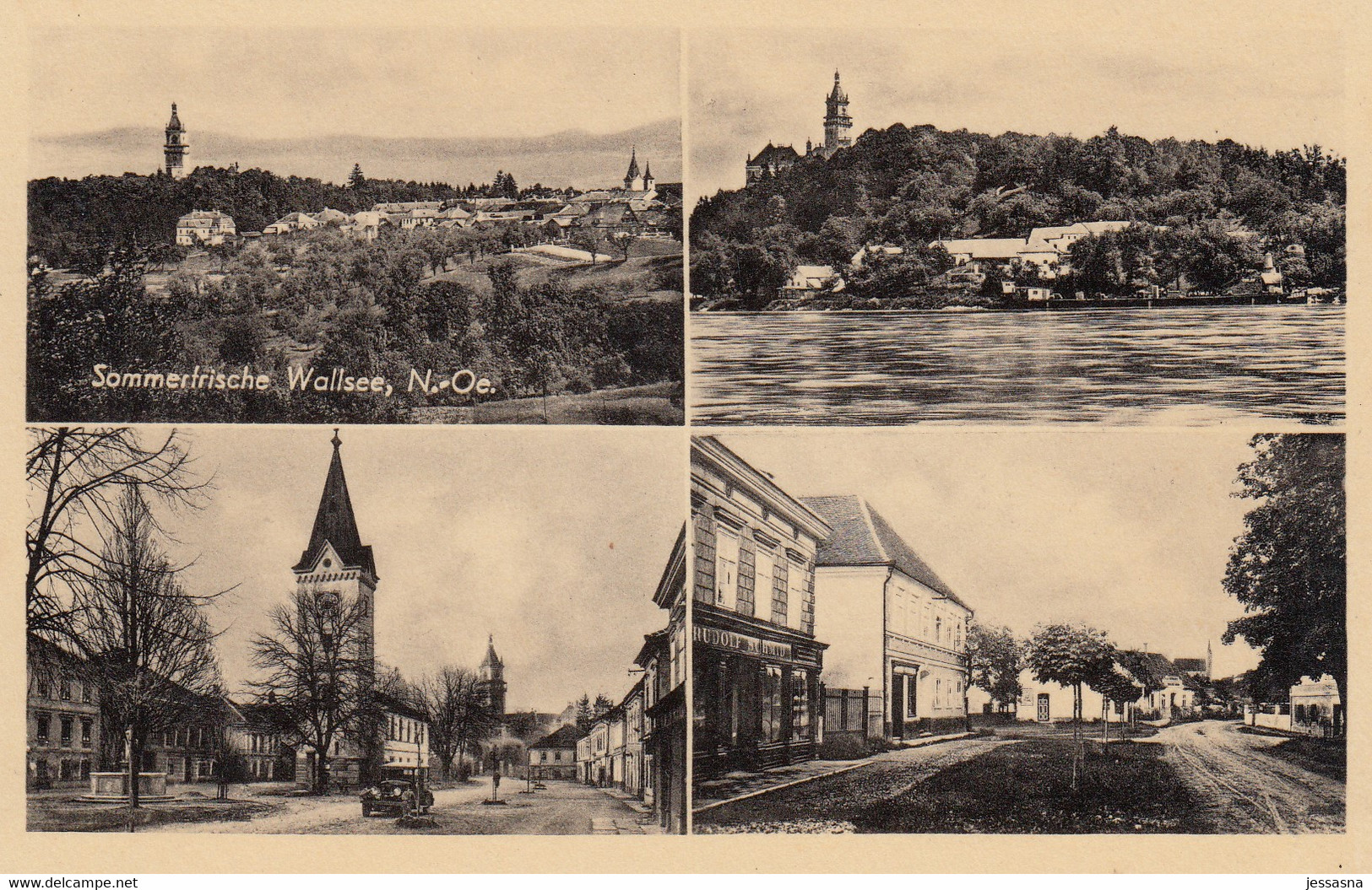 AK - WALLSEE - Hauptplatz - Strassenpartie - Panorama 1930 - Amstetten