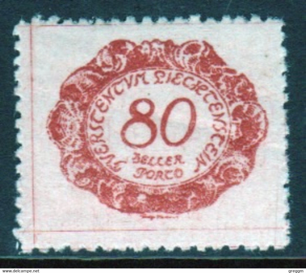 Liechtenstein 1920 Single 80h  Postage Due Stamp In Unmounted Mint Condition. - Taxe