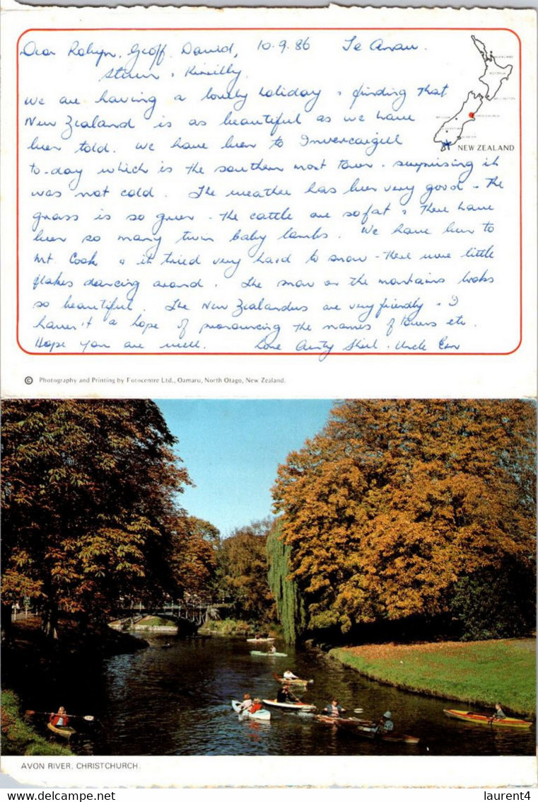 (3 H 49) New Zealand Letterfolder Posted To Australia  - 1986 - Christchurch (written) - Other & Unclassified