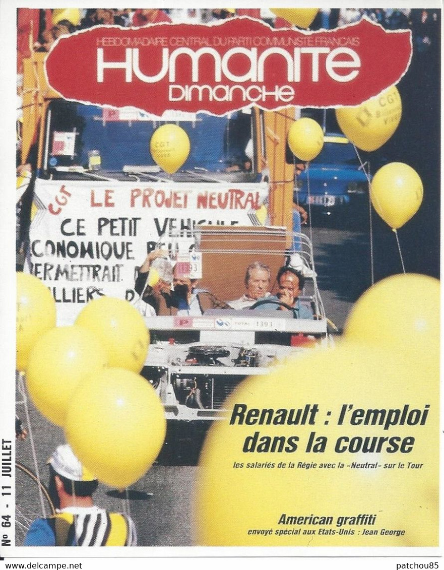 CPM  Parti Politique Humanité Dimanche Renault L’emploi Dans La Course - Labor Unions