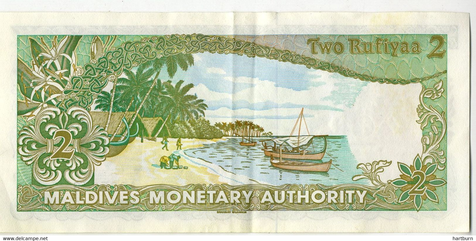 ♥️ Maldives Monetary Authority (two Rufiyaa) - Briefjesgeld (BAK-5,2) - Autres - Asie