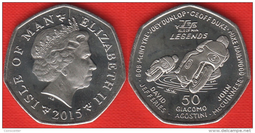 Isle Of Man 50 Pence 2015 "Seven TT Race Legends" UNC - Sonstige & Ohne Zuordnung