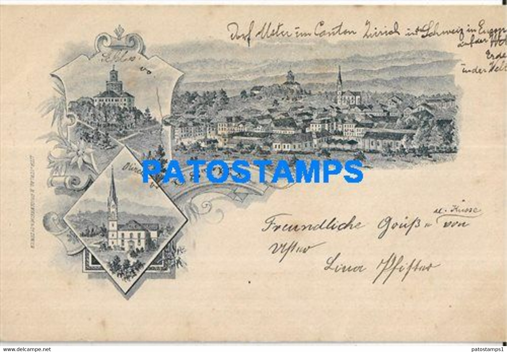 185220 SWITZERLAND USTER ART MULTI VIEW POSTAL POSTCARD - Uster
