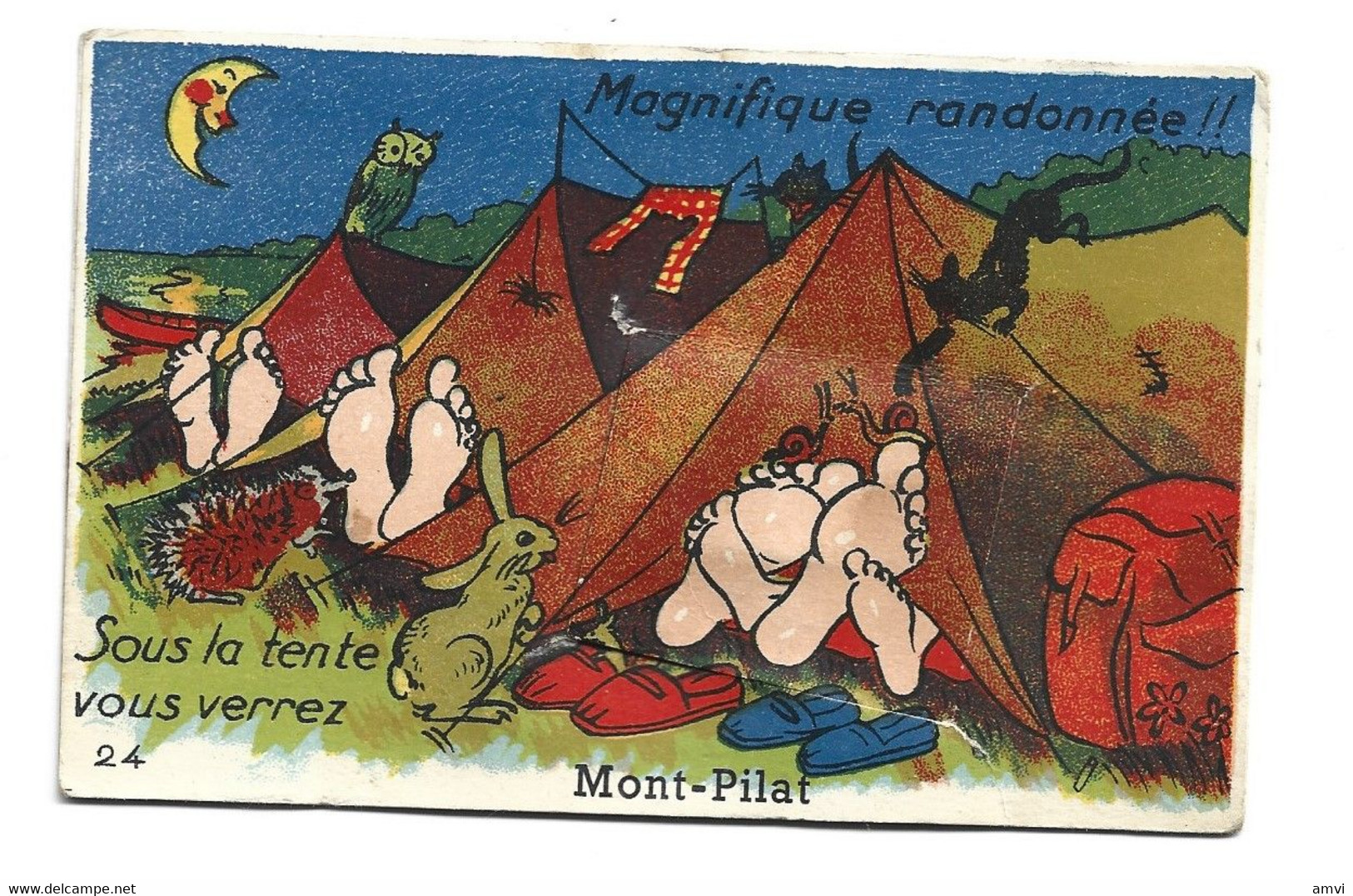 22- 4 - 927 Rare Lot De Cartes A Systeme  42 Mont Pilat MAGNIFIQUE RANDONNEE SOUS LA TENTE VOUS VERREZ - A Systèmes