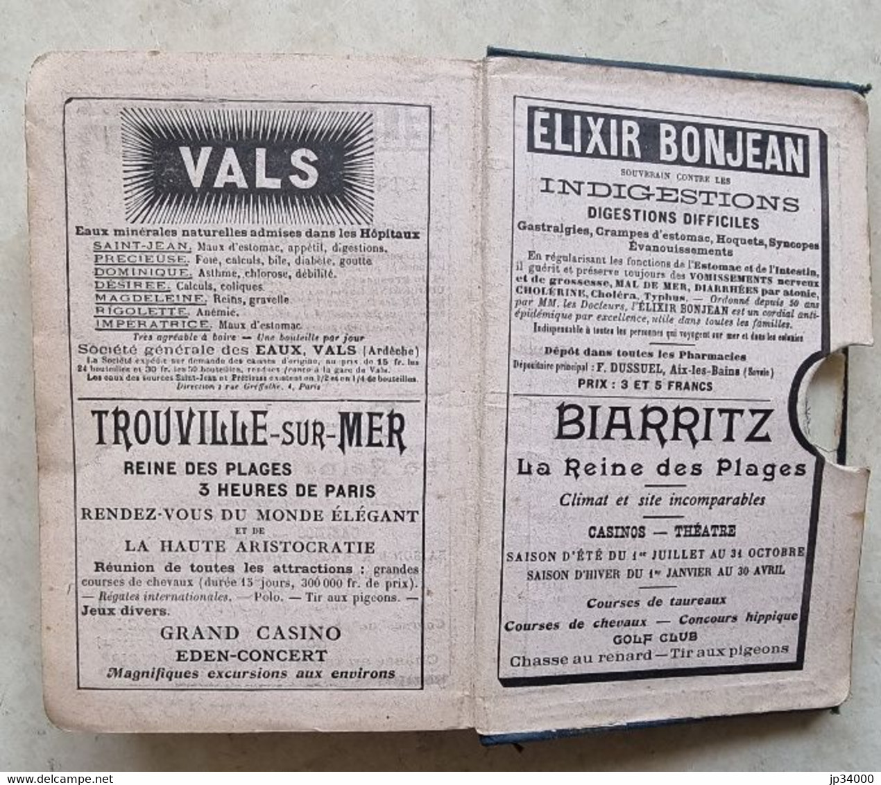 Guide JOANNE: Auvergne et centre. 12 cartes, 16 plans. publicités vintages 1906