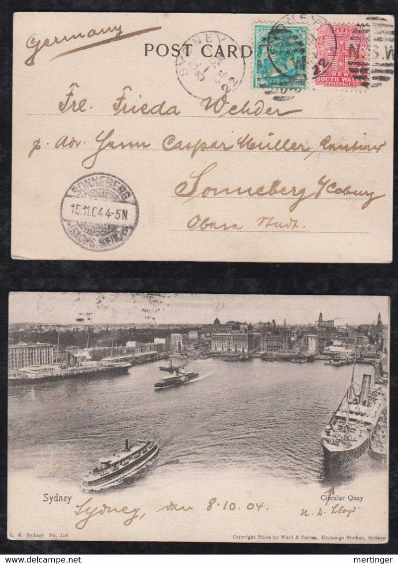 New South Wales Australia 1904 Picture Postcard SYDNEY X SONNEBERG Germany Harbor Circular Quay - Briefe U. Dokumente