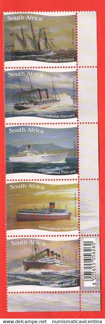 Sud Africa Navi Schips Diverse 2007 South Africa 5 Different Stamps Nuovi + Codice A Barre RSA - Unused Stamps