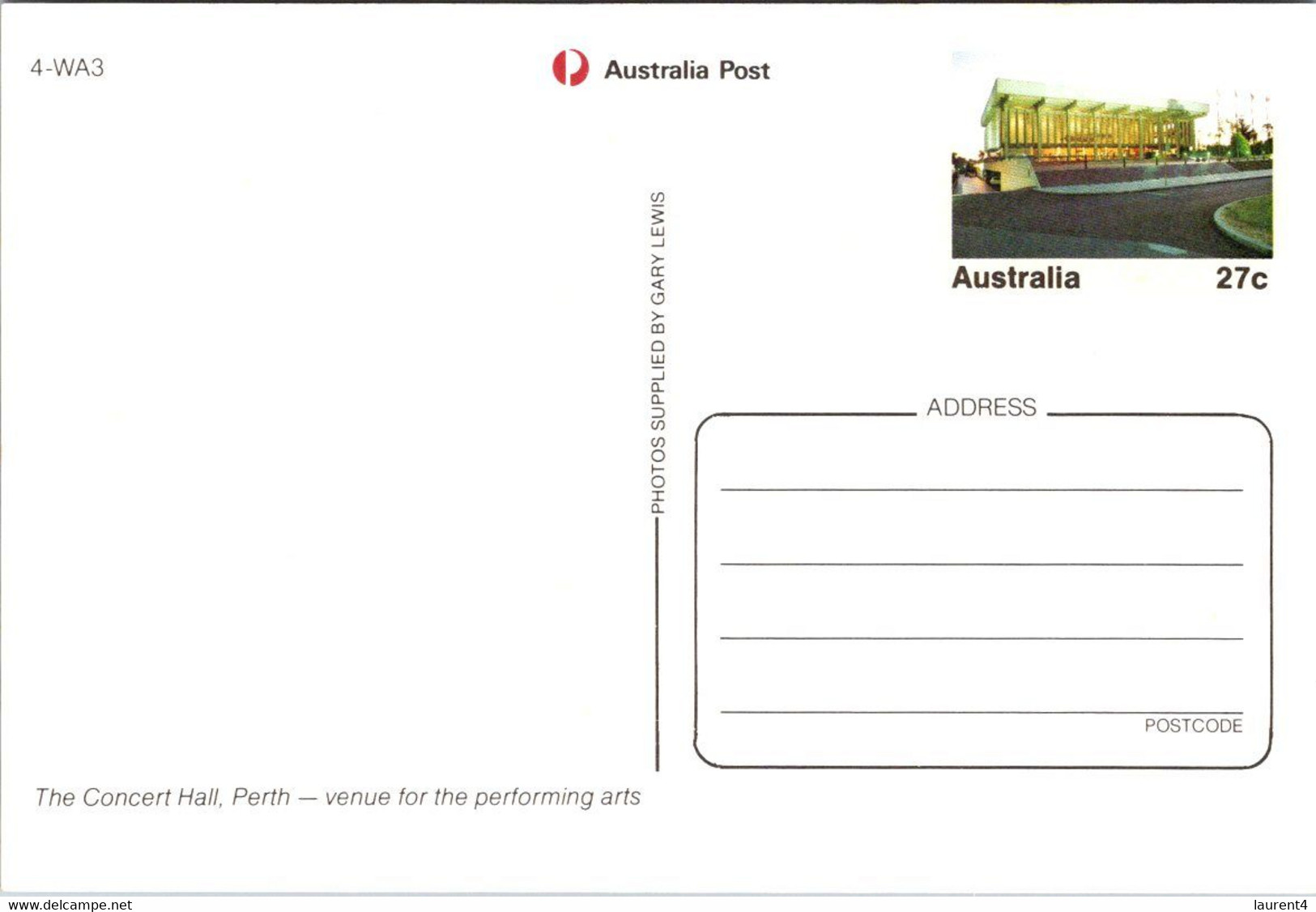 (4 H 5) 2 Postcards - Australia (pre-paid Postcard) Perth - Perth