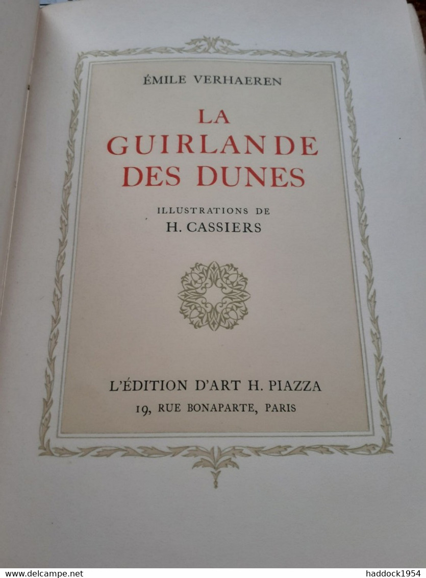 La Guirlande Des Dunes EMILE VERHAEREN Piazza 1927 - Autores Belgas
