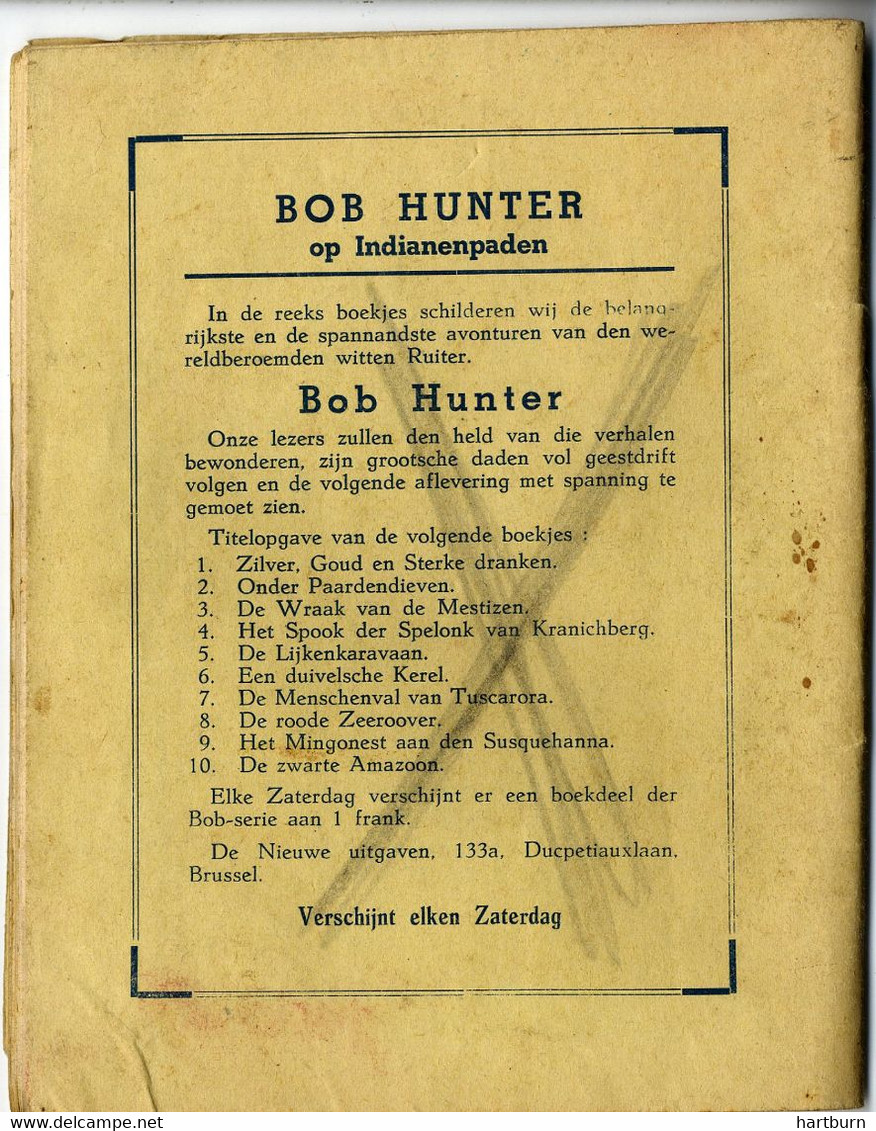 ♥️ Bob Hunter, Op Indianenpaden - Een Duivelskerel (18 X 14 Cm) (BAK-5,2) - Adventures