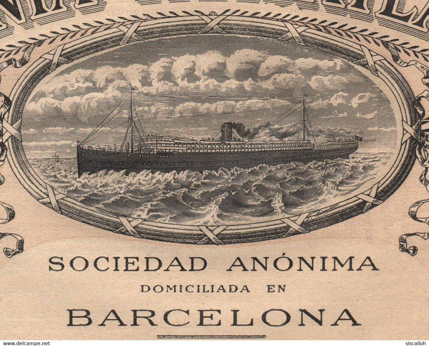 1913 Barcelona, Spain: Compania Transatlantica - Navegación