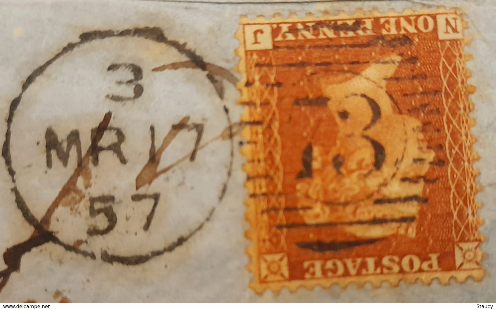 INDIA 1857 COVER Franked With GREAT BRITAIN GB QV ONE PENNY RED Stamp MADRAS To LONDON Redirected To KINGSTON  Ex.Rare - Briefe U. Dokumente