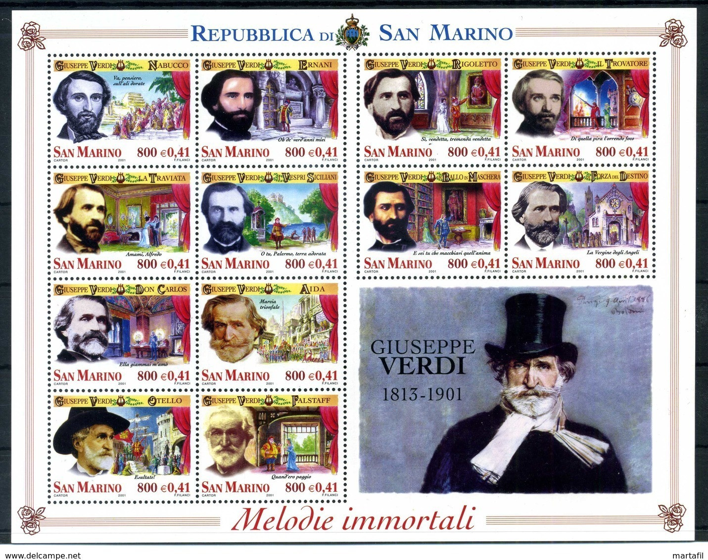 2001 SAN MARINO BF62 MNH ** - Blocks & Sheetlets