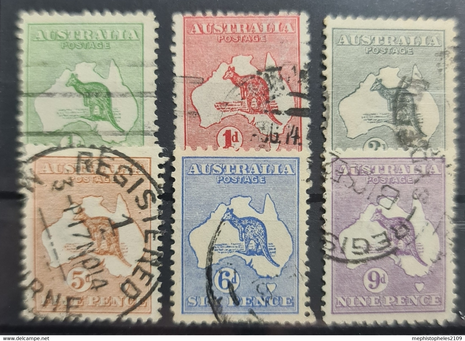 AUSTRALIA 1913 - Canceled - Sc# 1, 2, 3, 7, 8a, 9a - Gebraucht